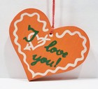 Steinbach Germany Red Heart Cookie "I Love You" Wooden Wood Vntg 1970's Ornament — photo 5