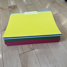 84 File Folders, Letter Size, Assorted Colors, 1/3-Cut Tabs