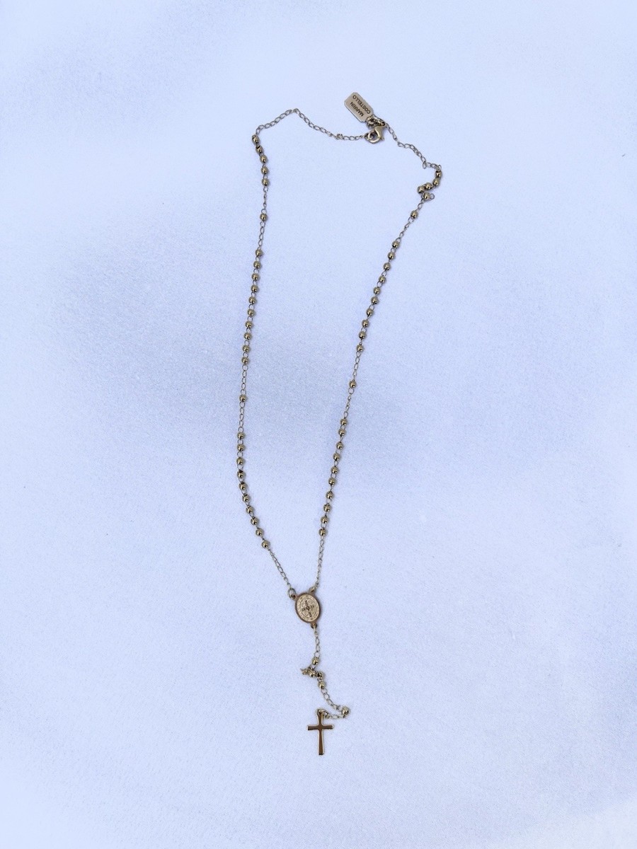 MARRIN COSTELLO | ROSARY 3MM NECKLACE 18K GOLD PLATED STAINLESS STEEL View 3