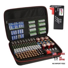 Battery Organizer Storage Case with Tester BT-168 Holds 198 AA AAA C D 9V