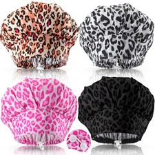 4 PCS Bouffant Scrub Caps Women Buttons Sweatband Adjustable Nurse Working Hat