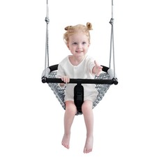 nets Tribe 2 -in- 1 Toddler Swing. Swing Seat for Kids with Adjustable Gray