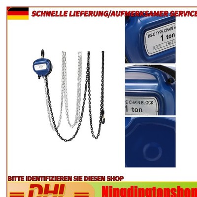 4M Kettenflaschenzug Kettenzug Flaschenzug Hebezug Seilzug Handkran 1000kg 1t