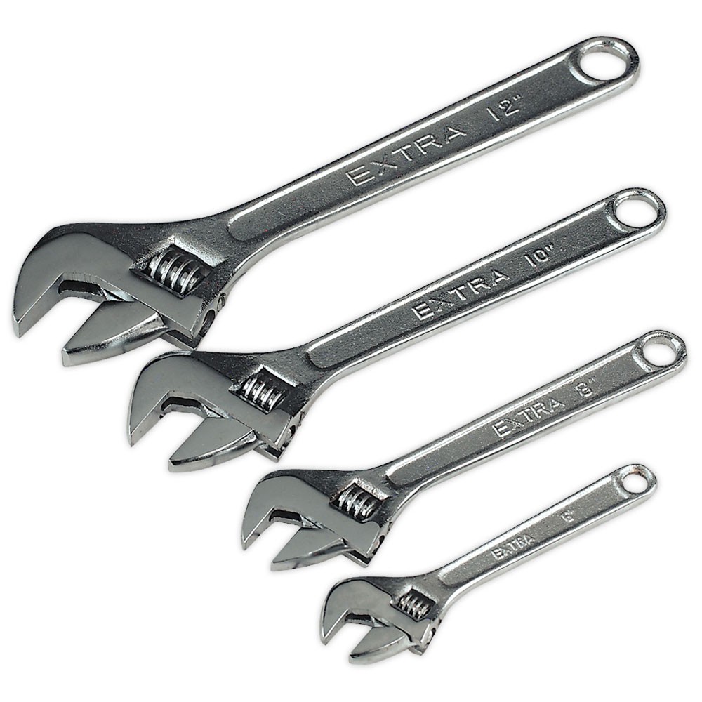 Siegen Adjustable Wrench Set 4pc 150, 200, 250 and 300mm