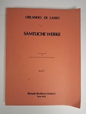 Noten: Orlando di Lasso -S&auml;mtliche Werke Band V. Broude Brothers Limited, 1973