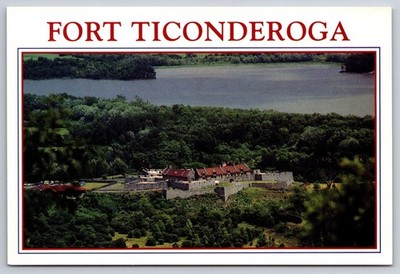 Postcard Fort Ticonderoga on Lake Champlain USA Unposted Carillon Aerial View