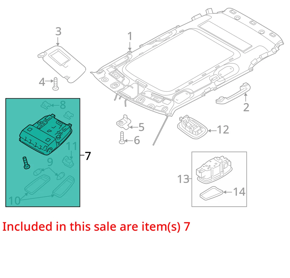 2015 KIA SOUL Overhead Console Black Used 4DR SUV Electric Model EV - Image 4 of 4