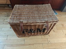Large Fortnum and Mason ( F&M)  Wicker Hamper Basket Approx size 60x40x40 cm