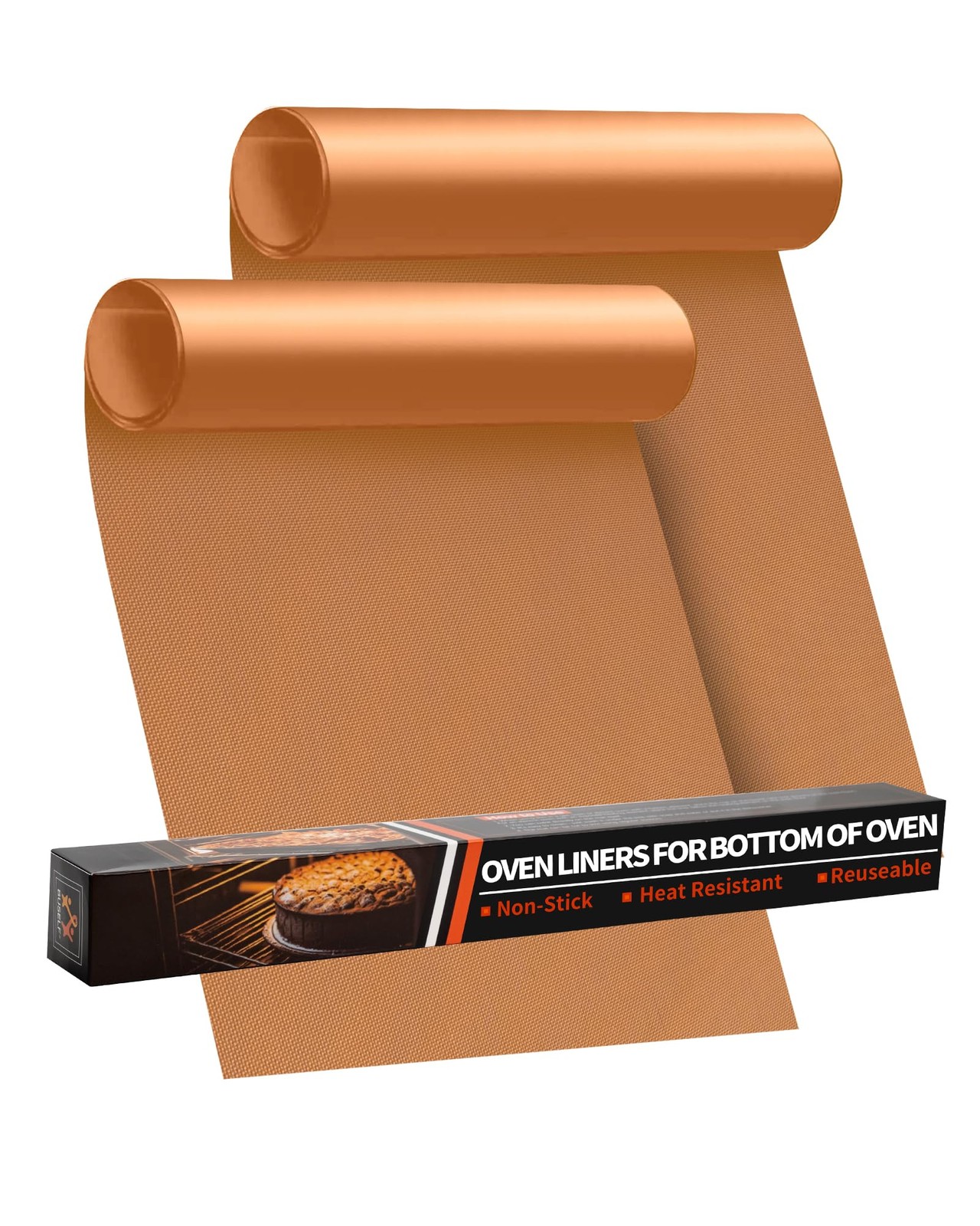Oven Liners for Bottom of - 2 Pack Large Heavy 2 17”x25”, Copper