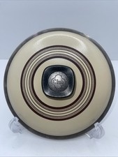 Club Aluminum Lid for Small Pot Pan 7 3/8&rdquo; Diameter Tan Beige W/brown Rings Vtg.