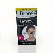 Biore Charcoal Deep Cleansing Pore Blackhead Nose Strips 18-PACK Made in Japan