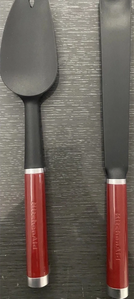 Kitchenaid 2 Silicone Spatulas Plus An Edge Cleaner Feature Crimson RedColor New - Image 2 of 4