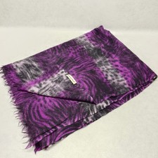 Lily And Lionel Wool Scarf Purple Grey Animal Zebra Print Soft