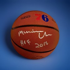 Maurice Cheeks Signed Wilson Philadelphia 76ers Basketball Schwartz COA auto HOF
