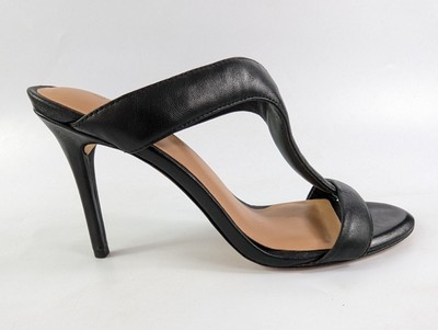 Halston Heritage schwarze Vollleder High Heel Pantoletten Sandalen UK 4,5 kaum getragen