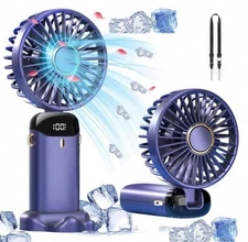 1pc Handheld Fan 5000 mAh – USB Rechargeable Pocket Fan, 5 Speeds, 48 h Runtime