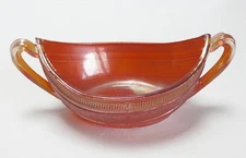 Vintage 2 Handled MARIGOLD GRAVY BOAT or SAUCE BOWL - Carnival Glass