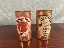 2 Ballantine Beer Flat Top Cans from 50-60s N...
