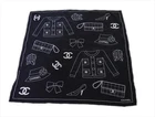 Authentic CHANEL Scarf Coco Mark Icon Silk #2196