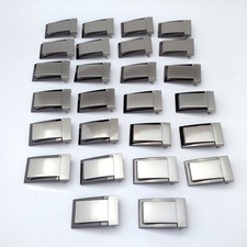 Silver and Black Belt Buckle Lot 35mm Clamp Closure 26 Buckles