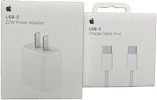 Apple 1M Woven Nylon Charge/Sync Cable  20 Watt USB-C Fast Charge Power Adapter