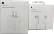 Apple 1M Woven Nylon Charge/Sync Cable + 20 Watt USB-C Fast Charge Power Adapter