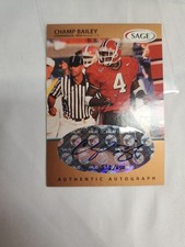 1999 Sage Champ Bailey UGA Bulldogs / Washington Redskins Bronze Auto 538/650 NM