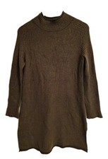 Size 12 Fashion Side Slit Sweater Dress Color Green #23