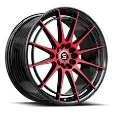 18x9 Spec-1 Sp-64 Gloss Black Red Machined Wheels 45 Lug Blank 38mm Set Of 4