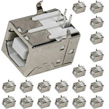 20pcs USB Type-B Type B Female 4 pins 4-Pin Right Angle PCB DIP Jack Socket C...