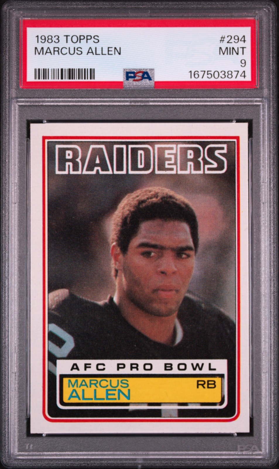 1983 TOPPS #294 MARCUS ALLEN PSA 9