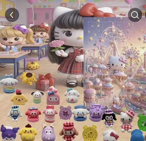 Juego de adornos navideños Hello Kitty 2025 Sanrio 24 coleccionables Kuromi, juego de melodías - Imagen 2 de 7