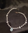 Vintage Blue and Pale Green Dyed Quartz Necklace — photo 5