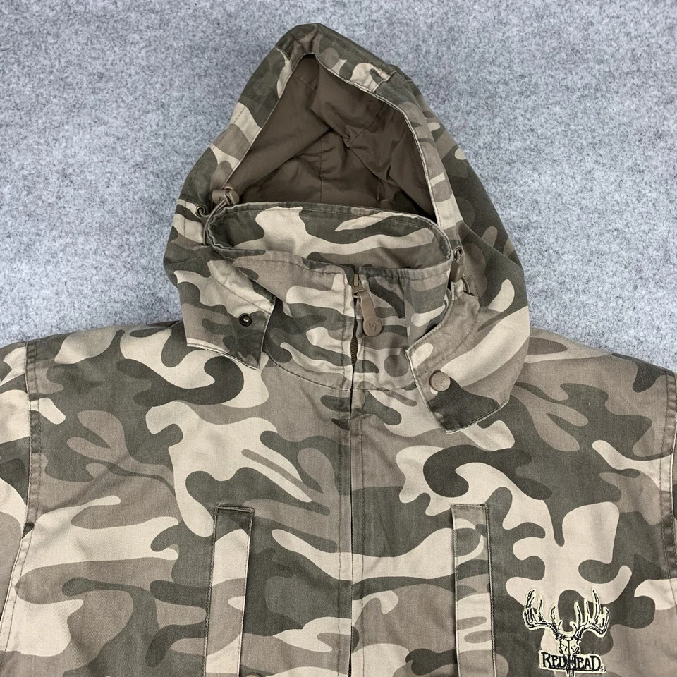 RedHead Camouflage Jacket Size Small Quilted Lined Hideaway Hood Hunting - Image 2 of 4