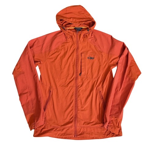 Outdoor Research Ferrosi Hooded Jacket Mens Small Orange Softshell 269171