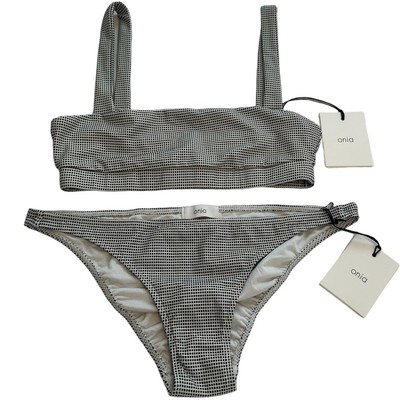 Women's Onia Checker Jacquard Zoe Top Ashley Bottom Two Piece Swimsuit XS/S