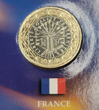 2002 1€ France Tree of Life 1 Euro Bimetal Coin BU
