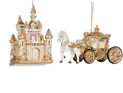 Goodwill ''Pferdekutsche 11 x 5 cm oder Schloss 9 x 5 cm -Polyresin-Hänger * 923
