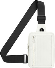 Mini Sling Bag for Men and Women 7.5" Pocket, White Small anti Theft Crossbody