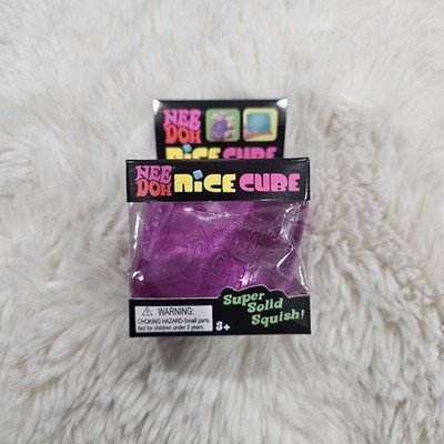 Nee Doh Nice Cube Super Solid Squish! Squeeze Ball Stress Reliever | Purple