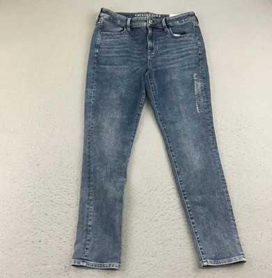 American Eagle Jeans Womens 14 Regular Blue Denim Stretch Hi Rise Jeggings NWT