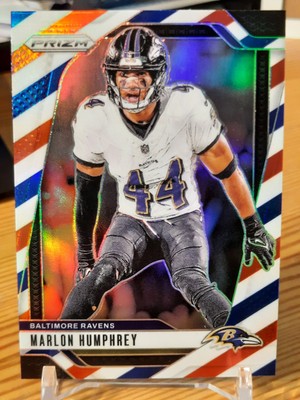 Marlon Humphrey 2024 Panini Prizm Red White Blue Prizm #24 Baltimore Ravens