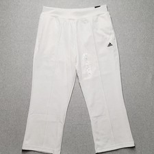 Adidas Womens Size XL Drawstring White Xpress Flare Pants Sweatpants 7/8 Style