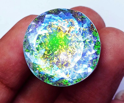 #ad 70.20 Ct Natural Monarch Fire Opal Doublet Loose Gemstone Certified Round Cut $16.59