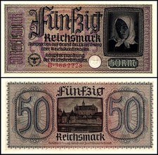 Germany 50 Reichsmark, 1940-1945 ND, P-R140a.1, UNC