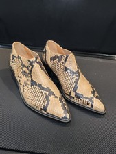 Dune London Paavo Snakeskin Print Leather Ankle Boots Shoes  UK 3 Made In Spain
