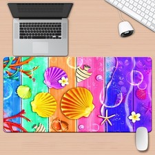 1pc Sea Shell Pattern HD Printed Pad for Desk, Multi Functional XXL Mousepad, K