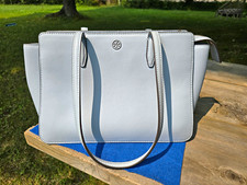 Tory Burch Blue Shoulder Bag Zip Closure Logo...
