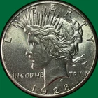 1928 Peace Dollar Uncirculated UNC Coin #42046