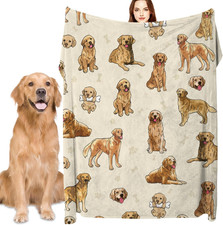 Golden Retriever Baby Throw Blanket, Soft Flannel Dog Blanket, 50"X40" for Kids